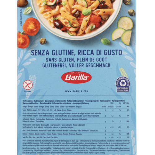 Barilla Penne Rigate sans gluten - 400g