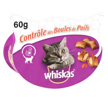 Whiskas Contrôle des Boules de Poils Friandises Pour Chat Adulte 60g