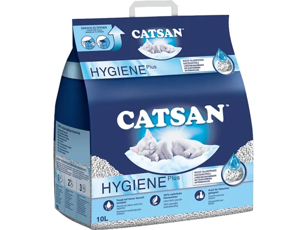 Catsan Hygiene plus · litière minérale absorbante · Absorbante 10 l