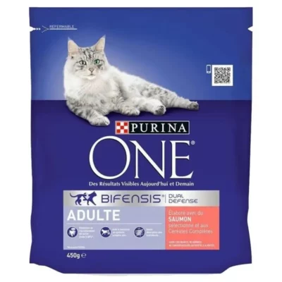PURINA ONE BIFENSIS Croquettes Chat Adulte Saumon 450g