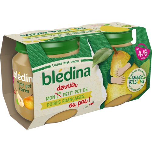 Petit pot bébé Blédina 4-6 mois poires françaises - 2x130g