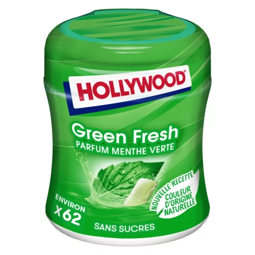 Chewing-gum Hollywood Green fresh - boîte 87g
