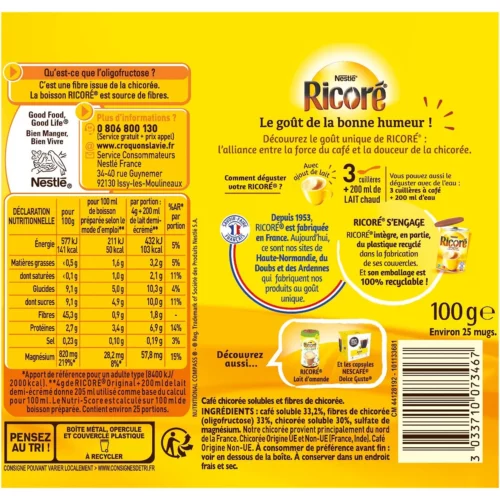 Café soluble chicorée Original Ricoré - boîte de 100g