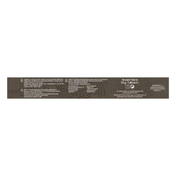 Café capsules Espresso Blonde Roast Int.6 Starbucks 10x - 53g – Image 3