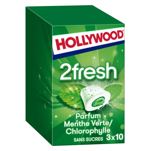 Chewing-gum Hollywood 2fresh menthe verte - 70g
