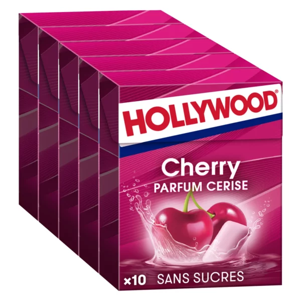 Chewing-gum Hollywood Cherry sans sucre - 70g