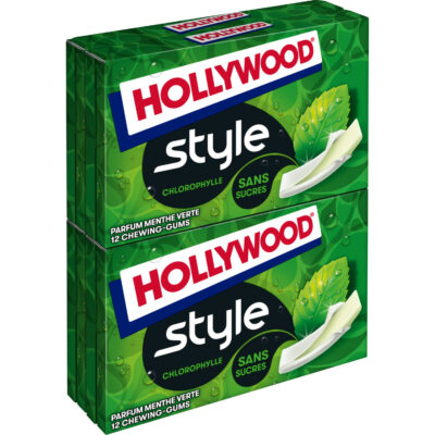 Chewing-gum Hollywood Style menthe verte sans sucres - 92g