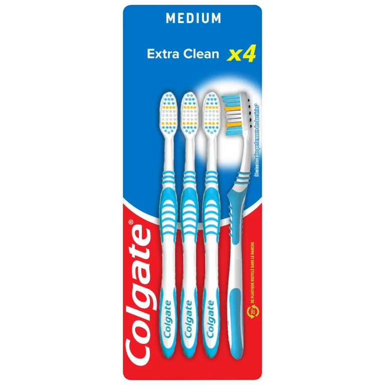 Brosse à dents Colgate Extra-clean médium x4