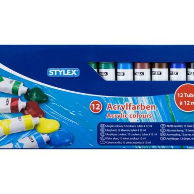 Peintures acryliques - 12 tubes de 12 ml chacun