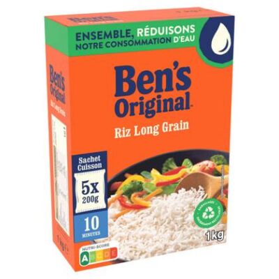 Riz long grain Ben's Original Sachets cuisson 10min - 5x200g