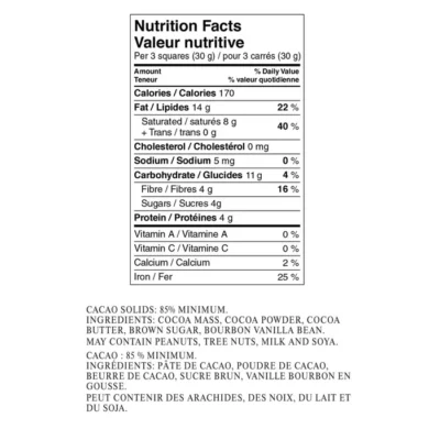 Lindt tablette Excellence Chocolat Noir 85% - 100g