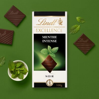 Lindt tablette menthe intense Excellence Chocolat Noir - 100g
