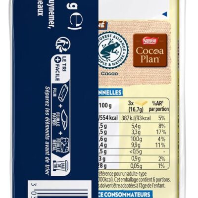 Tablette de chocolat blanc Galak - 2x100g