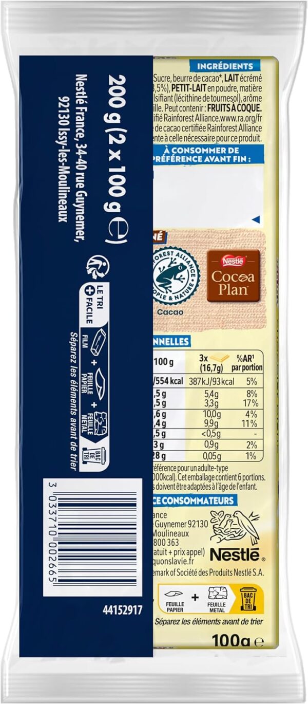 Tablette de chocolat blanc Galak - 2x100g – Image 2