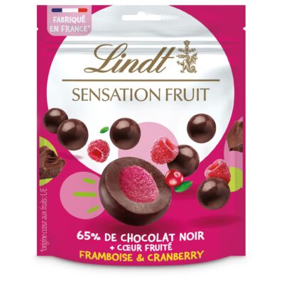 Lindt Sensation Crispy chocolat noir framboise et cranberry - 160g