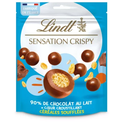 Lindt Sensation Crispy chocolat au lait cœur de céréales soufflées - 140g