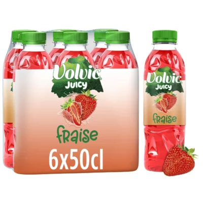 Eau aromatisée fraise VOLVIC JUICY - 6x50cl