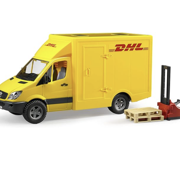 Bruder Camion de transport DHL avec un transpalette et accessoires