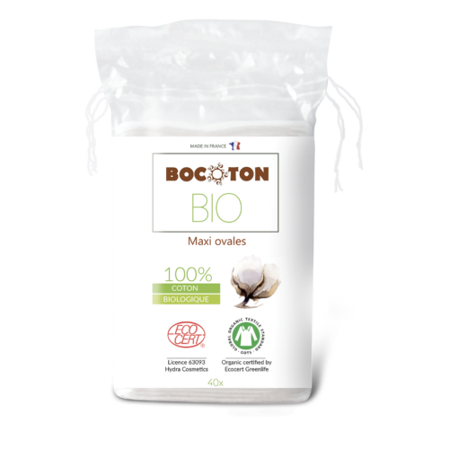 Bocoton | Maxi Ovales à démaquiller 100% coton - paquet de 40 pièces