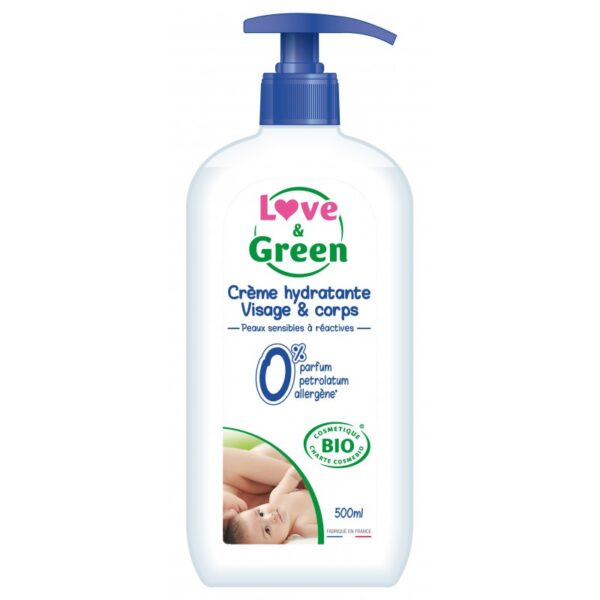 Love and Green Crème hydratante Visage et corps Bio 0% - 500ml