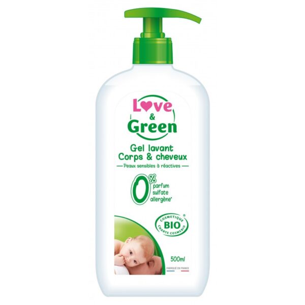 Love and Green Gel Lavant Corps et Cheveux 0% - 500ml