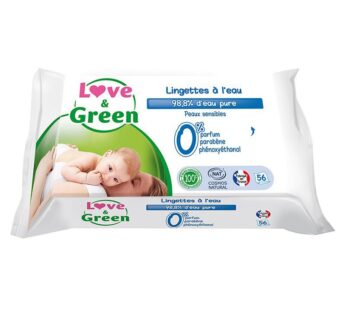 Love and Green Lingettes Écologiques à 99% d’Eau – 56 lingettes