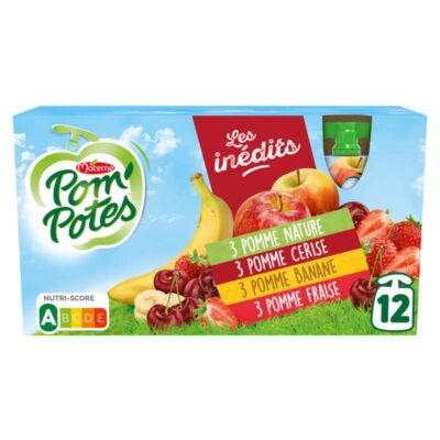 POM'POTES Gourdes pomme les inédits - 12x90g