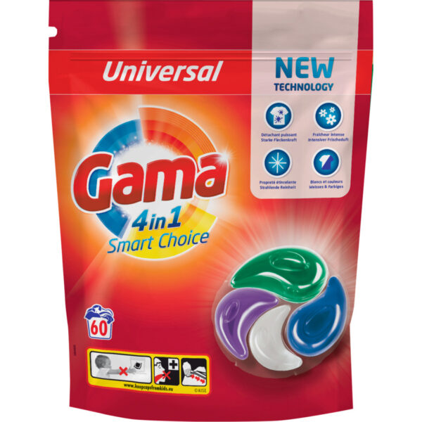 Gama capsules de lessive 4 en 1 Smart Choice - 60 lessives