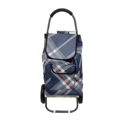 Chariot de courses 45L - Bleu, blanc