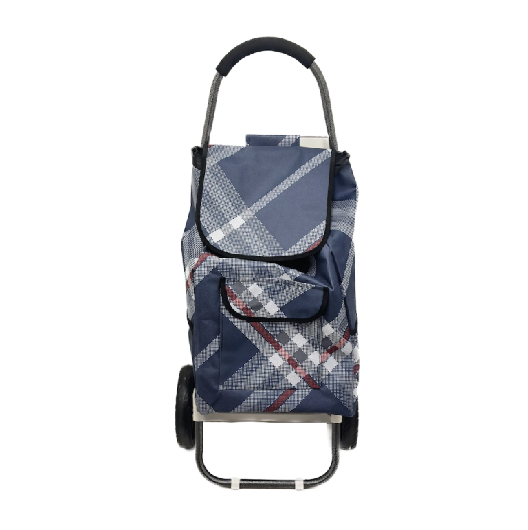 Chariot de courses 45L - Bleu, blanc