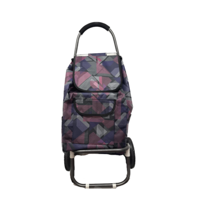 Chariot de courses 45L - Rouge, grise, violet