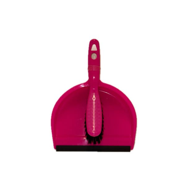 Ramassoire et balayette moderne rose