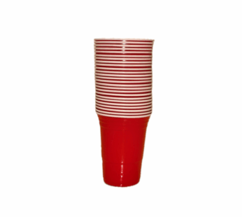 Verres en plastique rouge 25pc