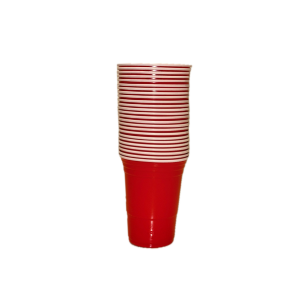 Verres en plastique rouge 25pc