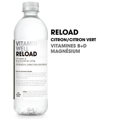 Vitamin Well Reload · Eau vitaminée · Citron&Citron vert 500ml