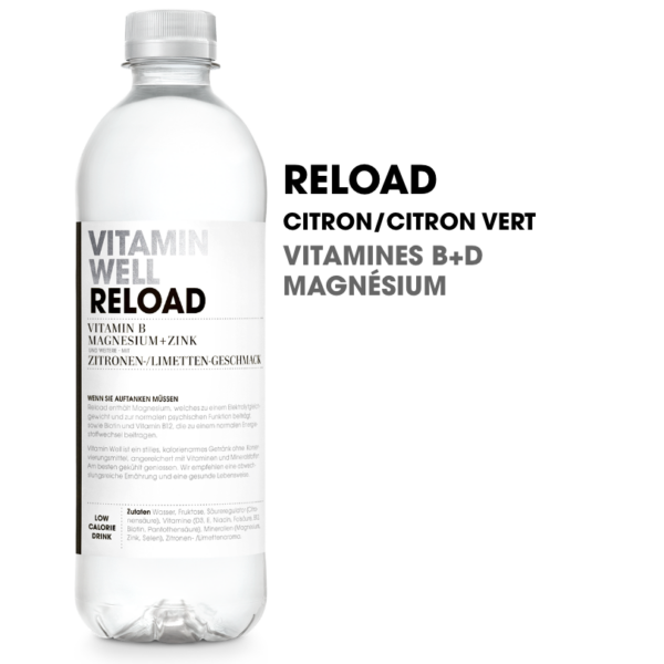 Vitamin Well Reload · Eau vitaminée · Citron&Citron vert 500ml
