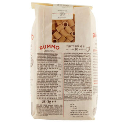 RUMMO Pâtes Tubetti Zita N°31 - 500 g