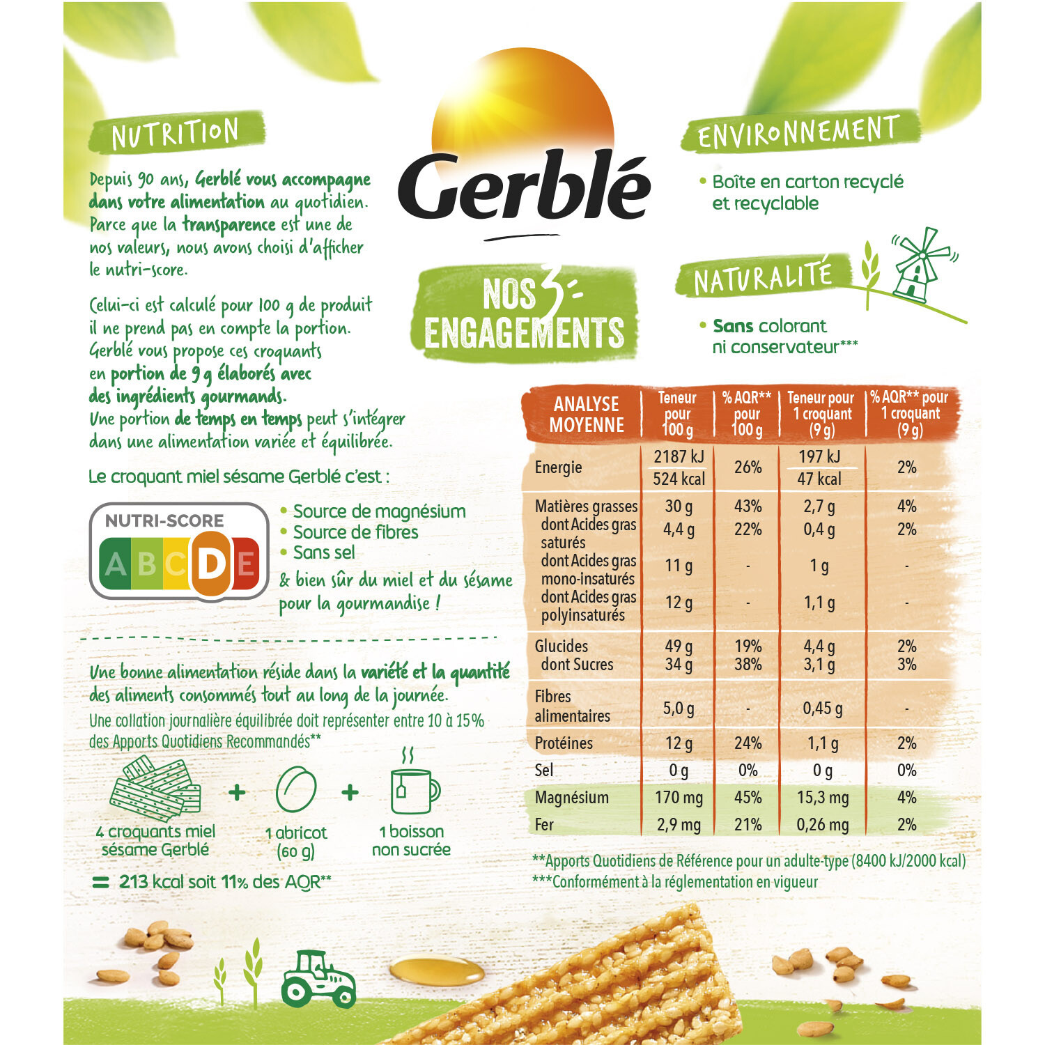 Gerblé Biscuit croquant miel sésame - 162g – Image 3