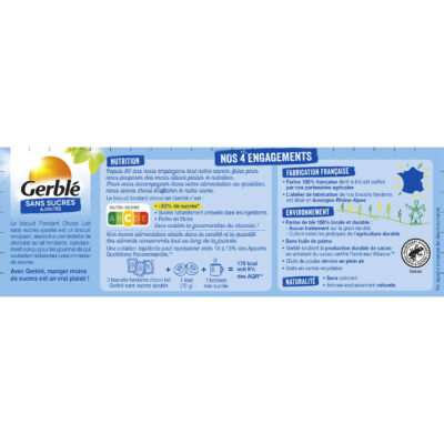 Gerblé Biscuit chocolat lait sans sucres - 126g