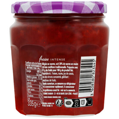 Confiture fraise intense BONNE MAMAN - 335g