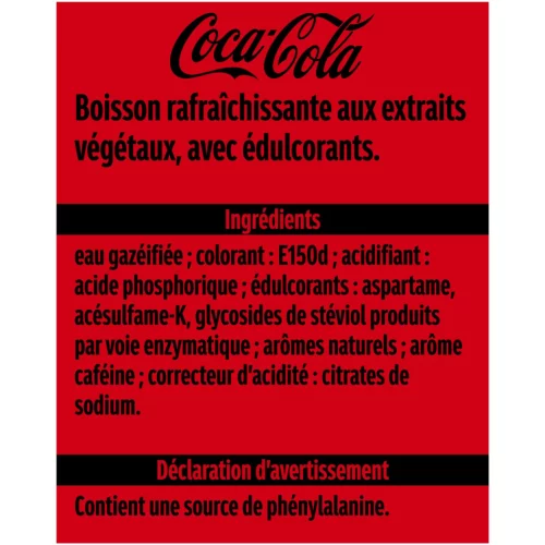 Coca Cola Zero sans sucre - 1L