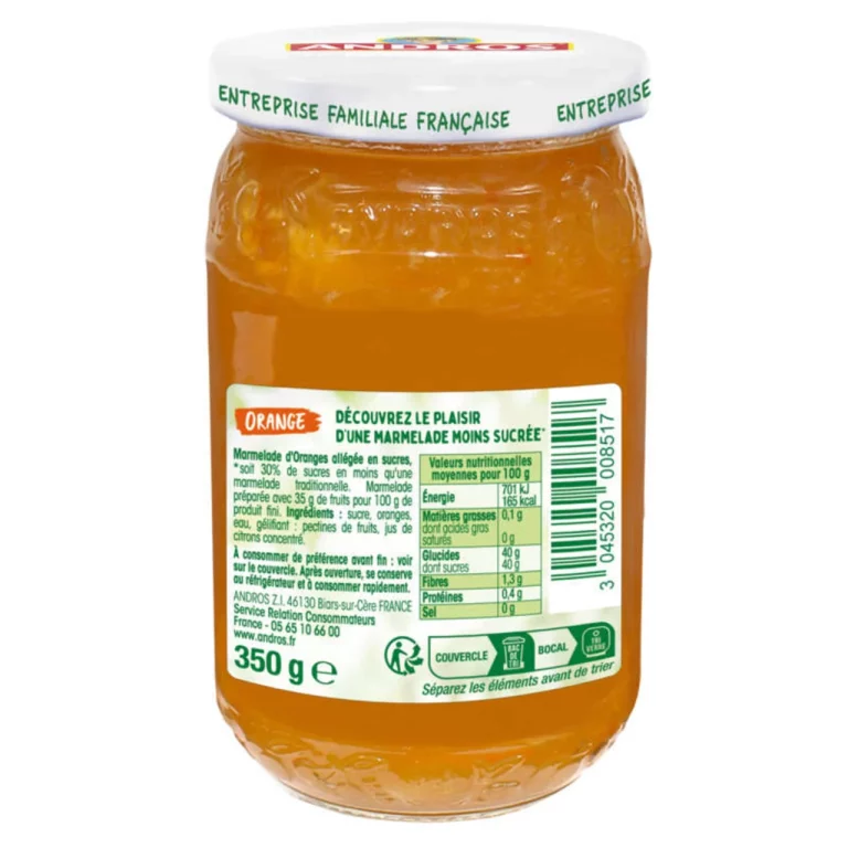 Confiture allégée oranges ANDROS - 350g
