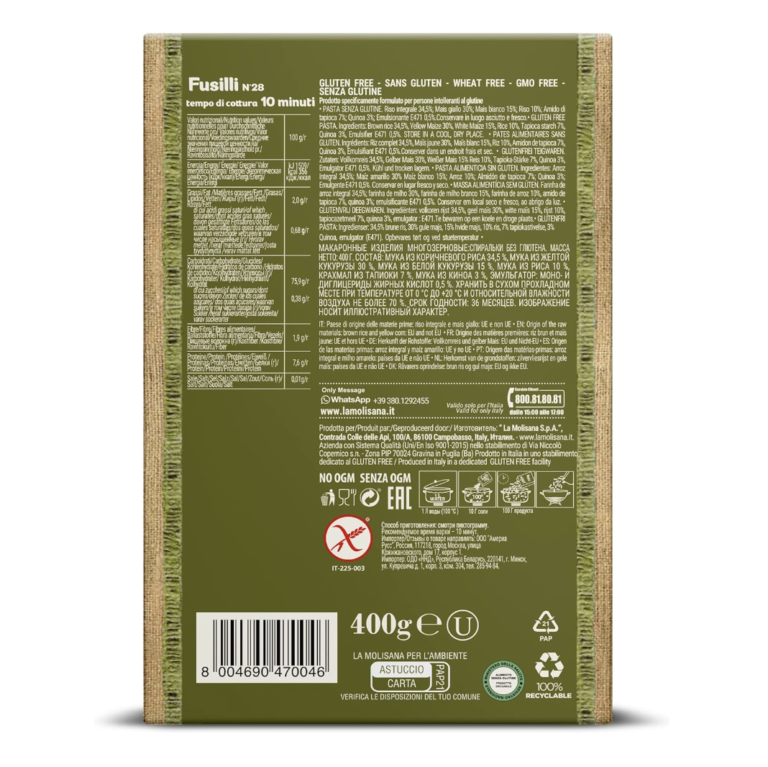 La Molisana Fusilli sans gluten N.28 - 400 g