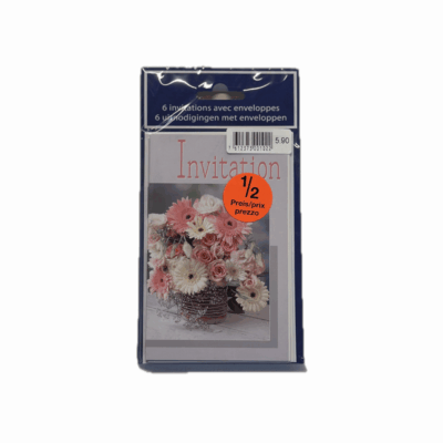 Carte de voeux - Invitation 1 x6 avec enveloppes