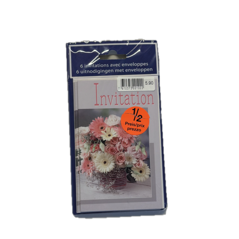 Carte de voeux - Invitation 2 x6 avec enveloppes