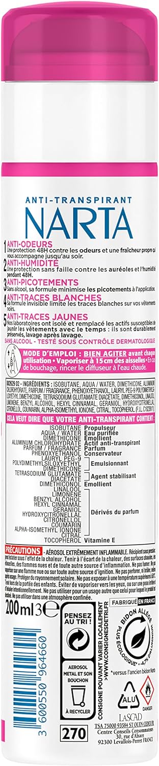 NARTA Anti-Transpirant Protection 5 femme - 200 ml