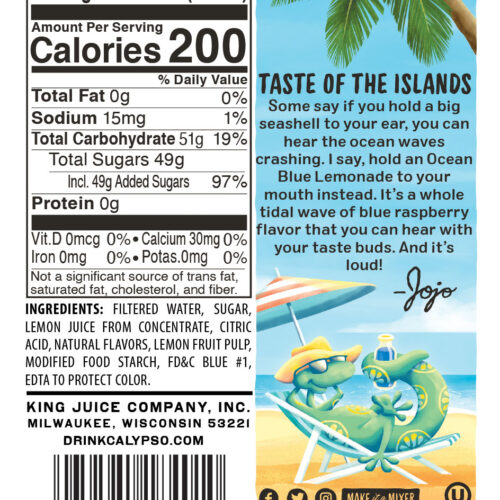 Calypso Ocean Blue Lemonade - 500ml