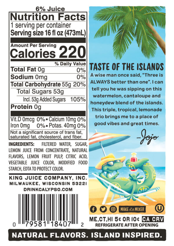 Calypso Triple Melon Lemonade - 500ml – Image 2