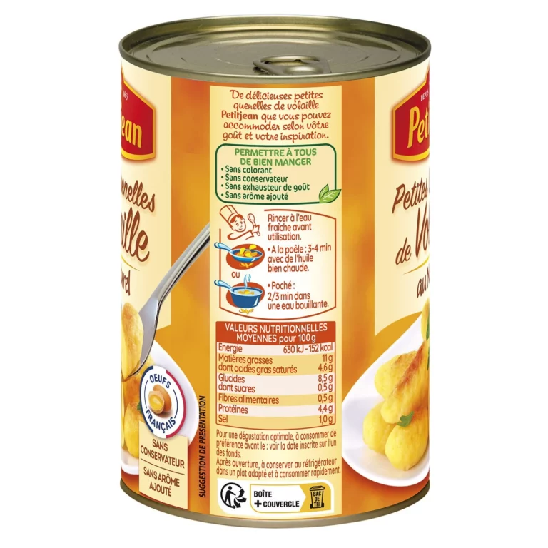 Petites quenelles de volaille au naturel PETIT JEAN - 255g
