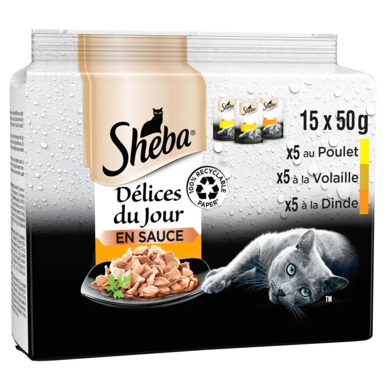 Sheba Pâtée pour chat Délices à la volaille en sauce - 15x50g